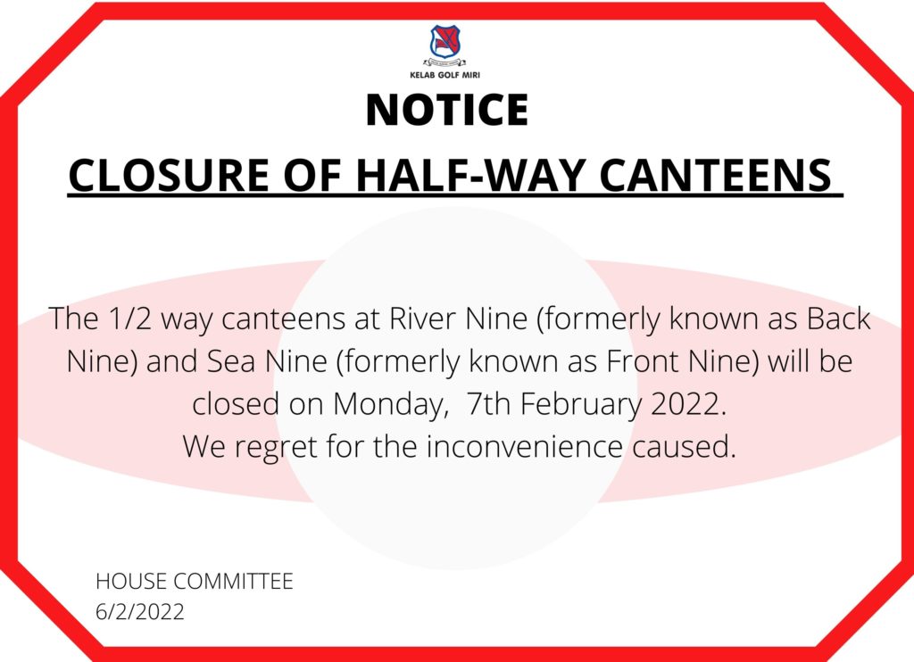 notice canteen closure 2022 2 7