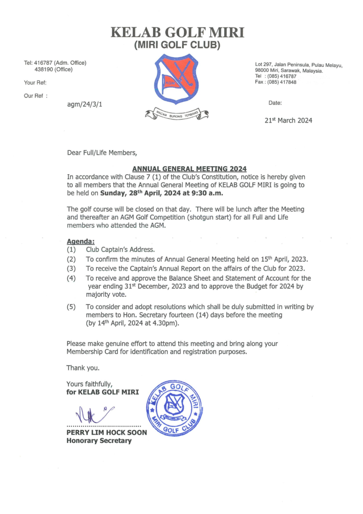 notice of KGM AGM 2024 4 28